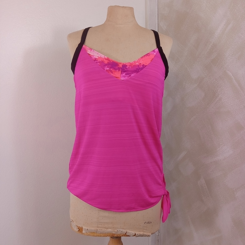 Hot Pink ZeroXposur Swim Top Tankini Large